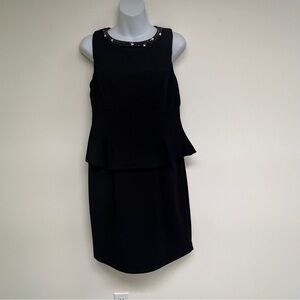 Vince Camuto Peplum Beaded Embellished Neck size 10 NEW